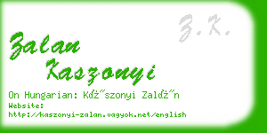 zalan kaszonyi business card